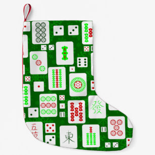 Petite Chaussette De Noël vert noël mahjong chinois jeu de tuiles asiatiques