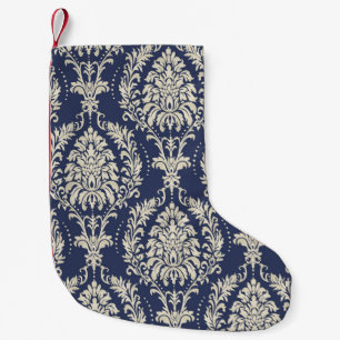 Petite Chaussette De Noël Victorian Damask Wallpaper Motif Vintage