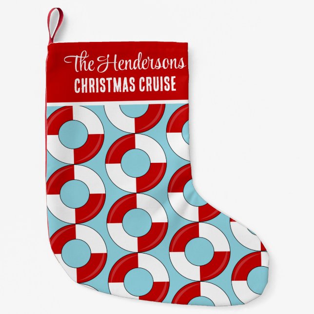 Petite Chaussette De Noël Vie de croisières de Noël en famille avec motif (Devant)