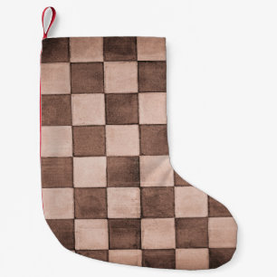 Petite Chaussette De Noël Vieux carrelage noir et blanc texture murale en pi