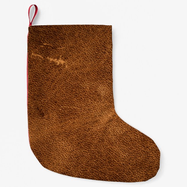 Petite Chaussette De Noël Vieux cuir marron (Devant)