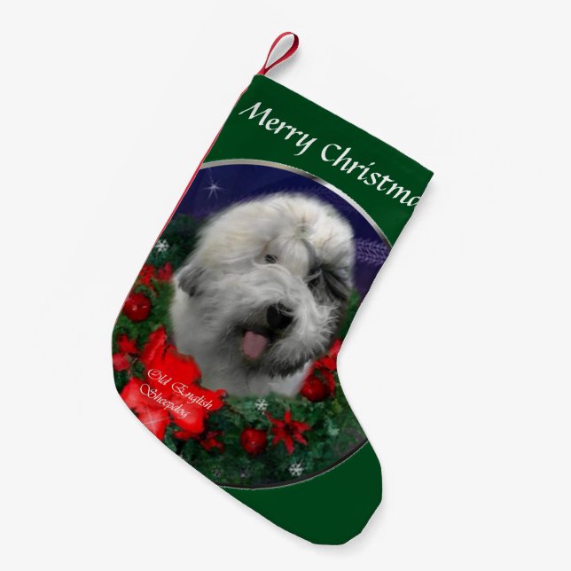 Petite Chaussette De Noël Vieux Noël de Sheepdog (Devant (Accrochage))