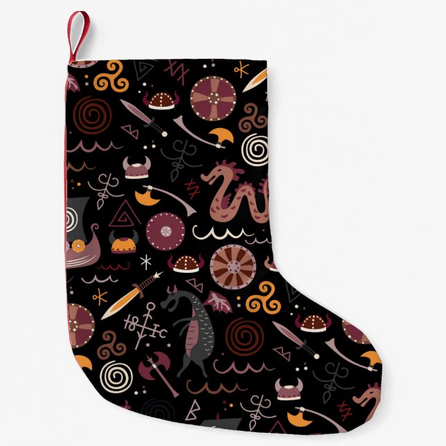 Petite Chaussette De Noël Viking : Conception Graphique, Intransparente. (Devant)
