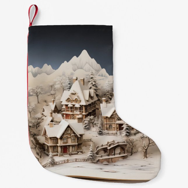 Petite Chaussette De Noël Village de Noël Alpine Storybook (Devant)