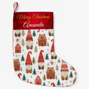 Petite Chaussette De Noël Village de Noël nordique mignon Gnomes & Gingerbre