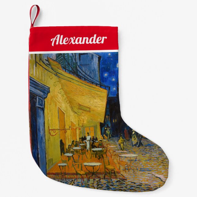Petite Chaussette De Noël Vincent van Gogh - Café Terrasse en soirée (Devant)
