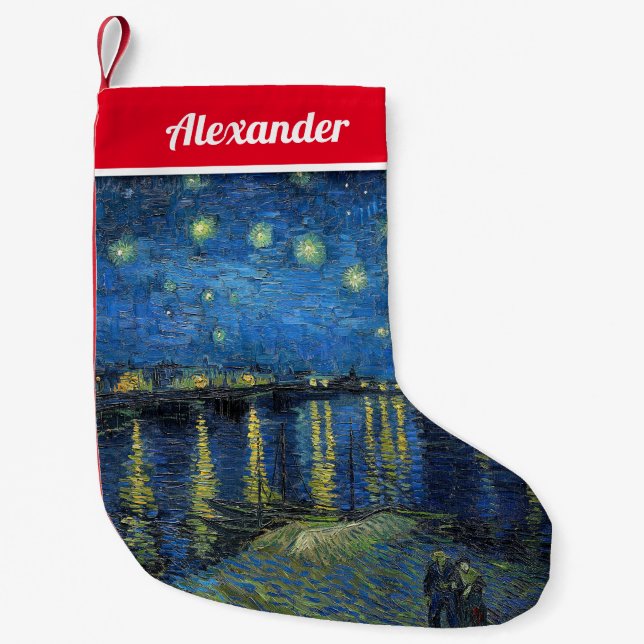 Petite Chaussette De Noël Vincent van Gogh - Nuit étoilée sur le Rhône (Devant)