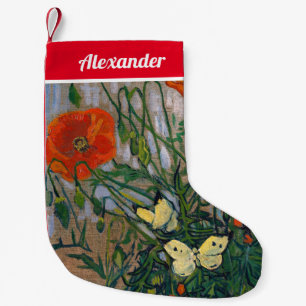 Petite Chaussette De Noël Vincent van Gogh - Papillons et Coquelicots