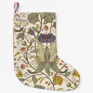 Petite Chaussette De Noël Vintage Floral vintage motif transparent. Pop rétr