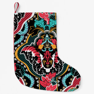 Petite Chaussette De Noël Vintage indien sans couture motif. Papier peint fl
