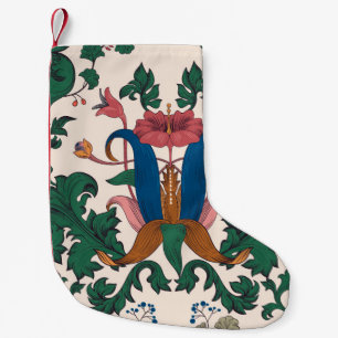 Petite Chaussette De Noël Vintage motif floral transparent. Flore Art nouvea