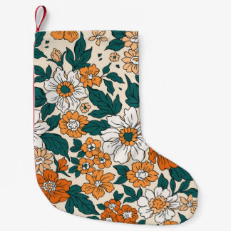 Petite Chaussette De Noël Vintage motif floral transparent. Style Liberty re