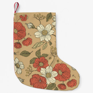 Petite Chaussette De Noël Vintage pavot et fleur marguerite couture de jardi