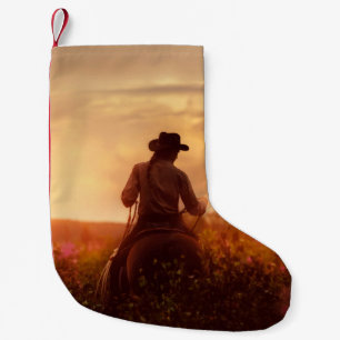 Petite Chaussette De Noël Vintage western cowboy portrait