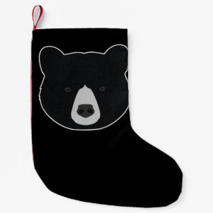 Petite Chaussette De Noël Visage d'ours noir