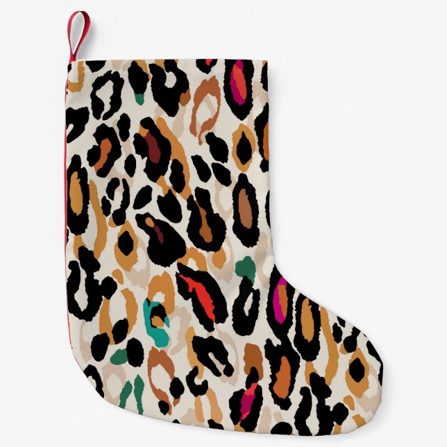 Petite Chaussette De Noël Vivid Posters de animaux léopards (Devant)