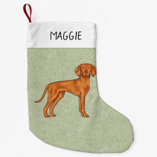 Petite Chaussette De Noël Vizsla Hongrois mignon Pointeur Chien Avec Le Nom 