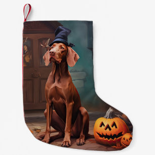 Petite Chaussette De Noël Vizsla Potirons Halloween Effrayant