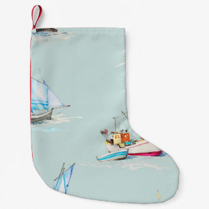 Petite Chaussette De Noël voile d'aquarelle dessinée à la main illustration 