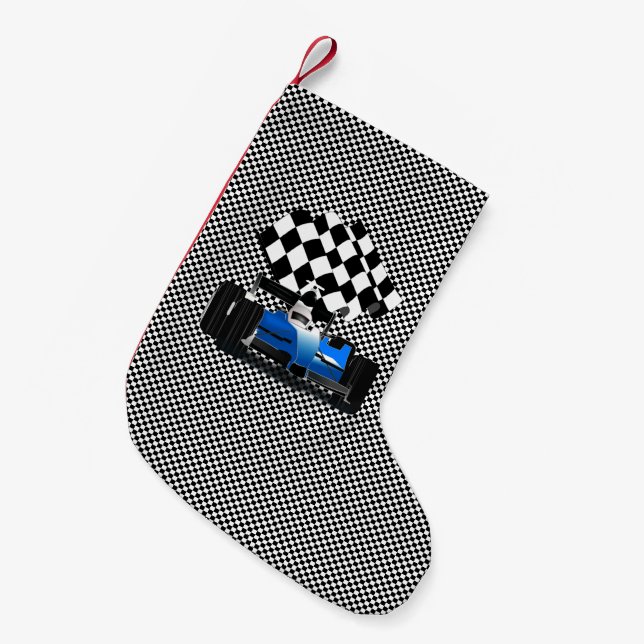 Petite Chaussette De Noël Voiture Blue Race (Devant (Accrochage))