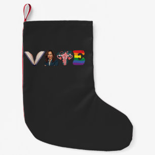 Petite Chaussette De Noël VOTE Books Uterus LGBT Kamala Harris Walz Election