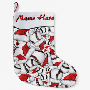 Petite Chaussette De Noël VOTRE NOM ICI - Baseballs et chapeaux de Père Noël