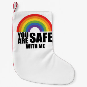 Petite Chaussette De Noël Vous êtes en sécurité avec moi Fierté LGBTQ arc-en