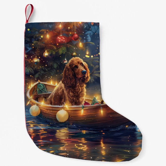 Petite Chaussette De Noël Voyage de fête de Noël de Cocker Spaniel (Devant)