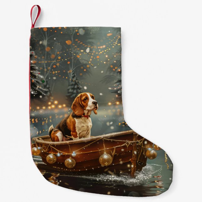 Petite Chaussette De Noël Voyage de Noël de la Beagle (Devant)
