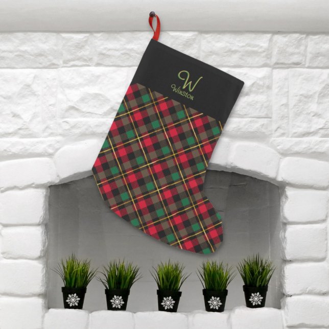 Petite Chaussette De Noël Wallace Red Plaid Petite réserve de Noël (Créateur téléchargé)