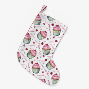 Petite Chaussette De Noël Watercolor cupcakes