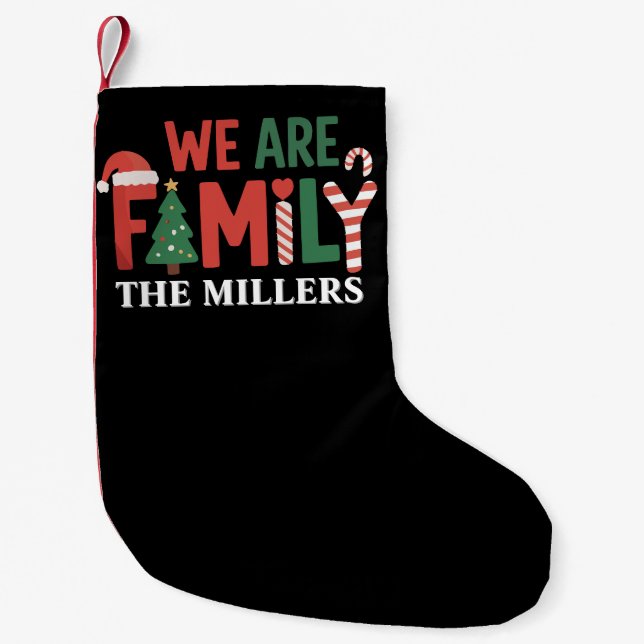 Petite Chaussette De Noël We Are Family Personalized Christmas Family Couple (Devant)