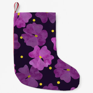 Petite Chaussette De Noël Whispers Violet : Elégance de l'aquarelle florale