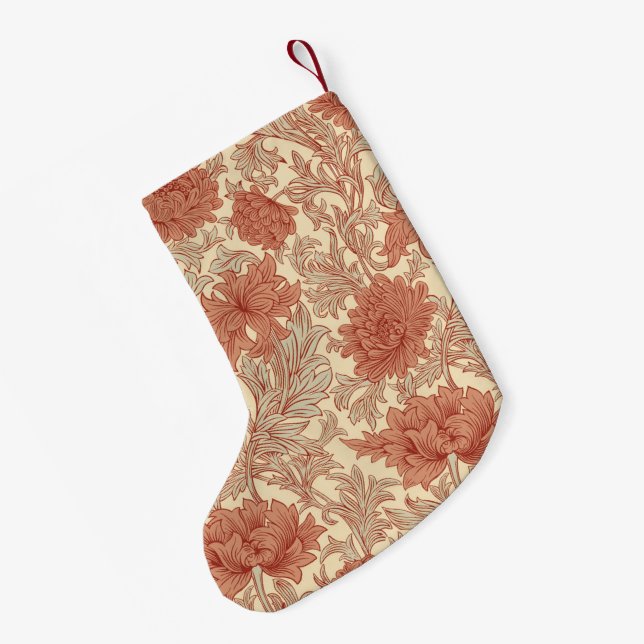 Petite Chaussette De Noël William Morris Chrysanthemum Motif Petit Noël (Dos (Accrochage))