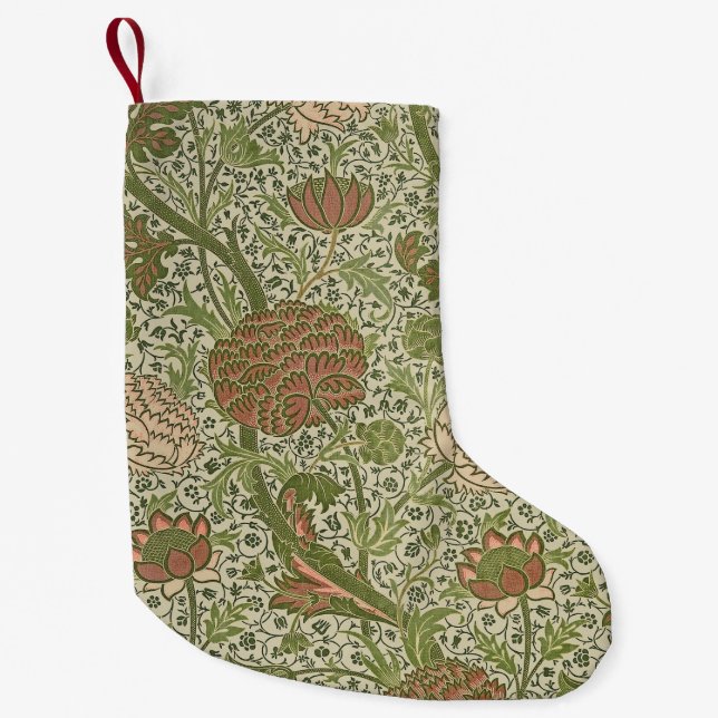 Petite Chaussette De Noël William Morris Cray Fleur de Sage Floral Botanique (Devant)