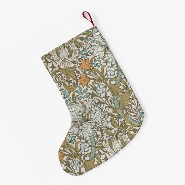 Petite Chaussette De Noël William Morris Golden Lily Blue Gold Classic (Dos (Accrochage))