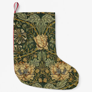 Petite Chaussette De Noël William Morris Honeysuckie Vert Jaune