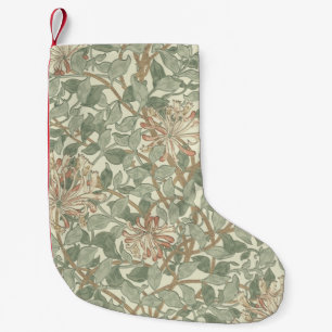 Petite Chaussette De Noël William Morris Honeysuckle Vert Floral