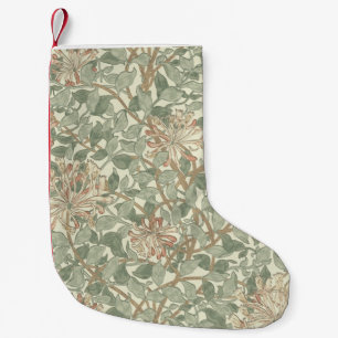 Petite Chaussette De Noël William Morris Honeysuckle Vert Floral