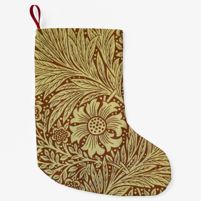 Petite Chaussette De Noël William Morris Marigold Motif de fleurs antiques (Devant)