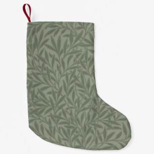 Petite Chaussette De Noël William Morris Motif Saule Antique Vert Sauge