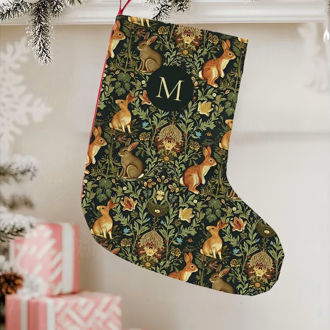 Petite Chaussette De Noël William Morris Woodland Lapins floraux Noël (Créateur téléchargé)