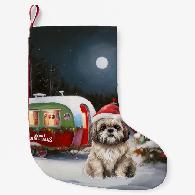 Petite Chaussette De Noël Winter Havanese Caravan Christmas Adventure (Devant)
