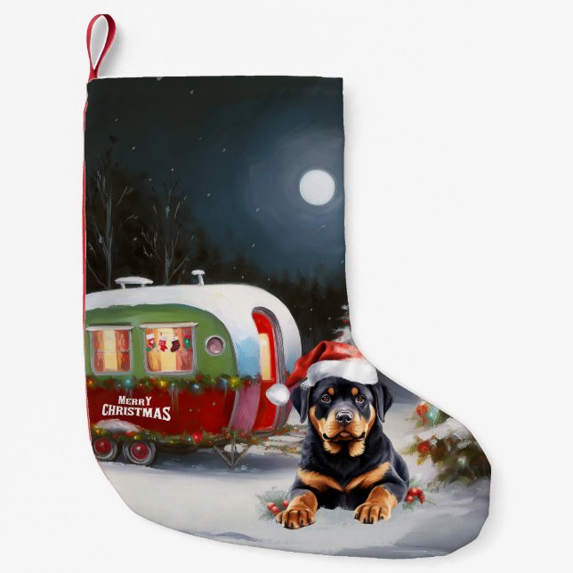 Petite Chaussette De Noël Winter Rottweiler Caravan Christmas Adventure (Devant)