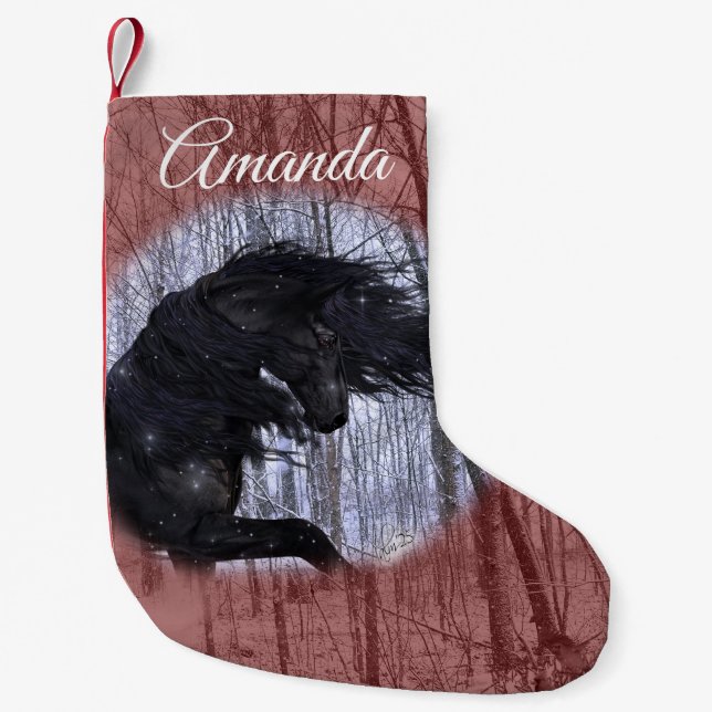 Petite Chaussette De Noël Winter Wonderland Friesian Horse Stocking (Devant)