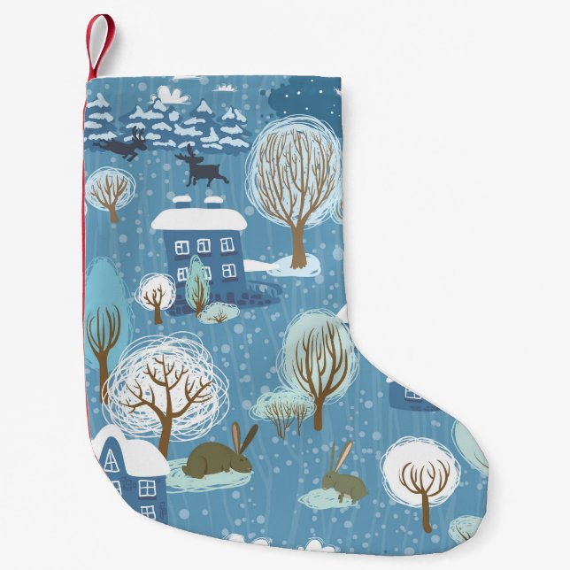 Petite Chaussette De Noël Winter Wonderland : Motif Pittoresque (Devant)