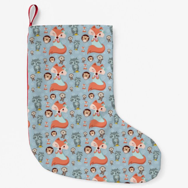 Petite Chaussette De Noël Woodland Friends Motif animal (Devant)