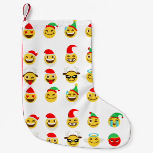 Petite Chaussette De Noël xmas emoji joyeux visage noël stockage