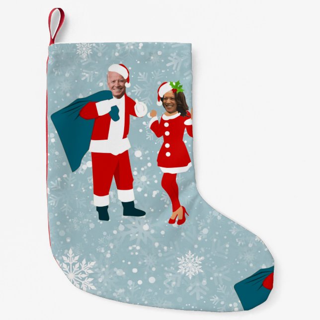 Petite Chaussette De Noël xmas joe biden père Noël kamala harris fusées de n (Devant)