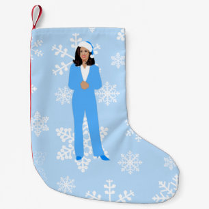 Petite Chaussette De Noël xmas kamala harris père Noël bleu glace flocons